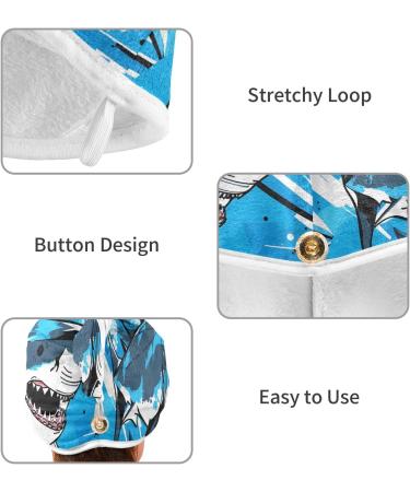 Fierce Shark Hair Towel 2 Pack | Super Absorbent Quick Dry Hair Turbans for Women & Girls - Buy Online on GoSupps.com
