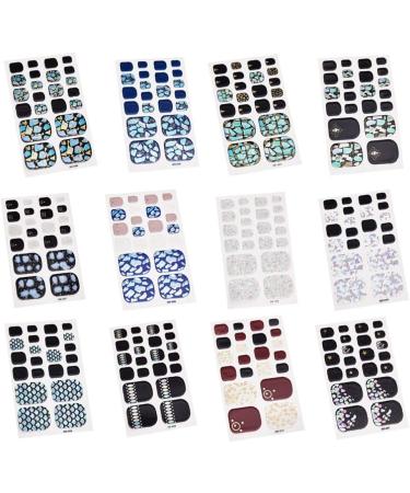 FRCOLOR Girls Para U as 12pcs Sheets Toenail Polish Strips Toe Nail Art Stickers Decals Full Cover Foot Decals Toenail Sticker Nails Wraps False Nail Design Manicure Set For Women Calcomanias - Buy Online on GoSupps.com