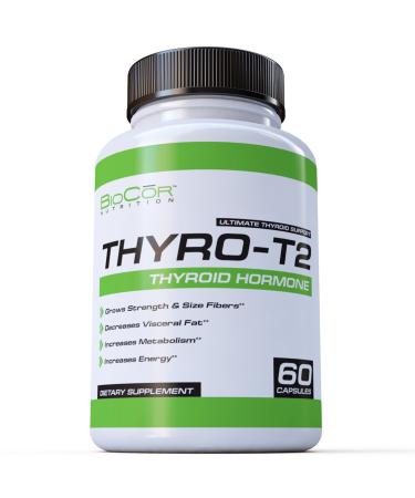 BioCor Nutrition Thyro-T2 Thyroid Hormone Fat Burner Supplement - Boost Metabolism and Lose Weight (60 Capsules - 1 Month Supply)