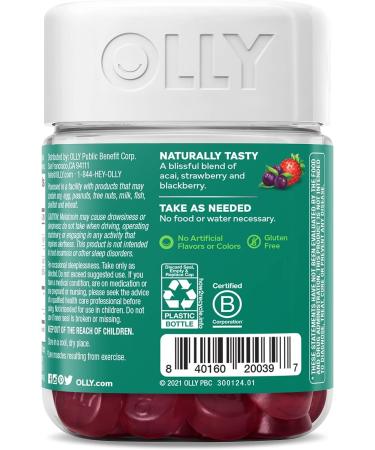 OLLY Muscle Recovery Sleep Gummies - 3mg Melatonin, Tart Cherry, Vitamin D - Berry Flavor - 40 Count - Buy Online on GoSupps.com