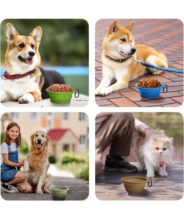 Petbonus Foldable Dog Bowls - 2 Pack Silicone Travel Water & Feed Bowls for Dogs | Leak-Proof & Portable with Carabiners - Light Blue & Light Green (600ml) - Buy Online on GoSupps.com