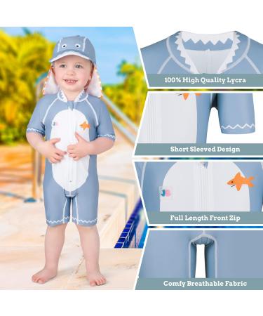 Juicy Bumbles Baby Swimsuit - One Piece Toddler Swimming Costume - Short Sleeve Boys and Girls Swimwear (3-4 Years) - Buy Online on GoSupps.com