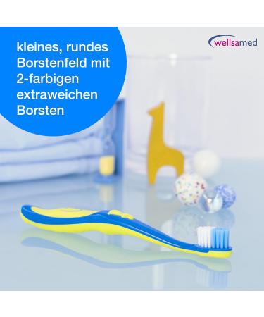 Wellsamed Fantasy 1 Children's Toothbrush - Ideal for Ages 0-2 (Blue-Green 12 Pack) | International Shipping Available - Buy Online on GoSupps.com