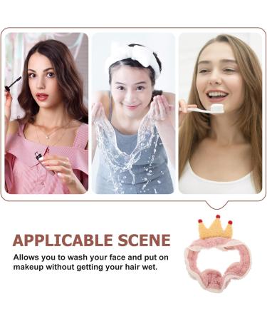 minkissy Spa Headband for Washing Face Cute Crown Design Makeup Headband Soft Coral Fleece Skincare Hair Band Face Wash Headband for Women Girls - Buy Online on GoSupps.com