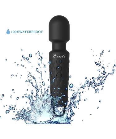 Bussba Cordless Handheld Wand Massager - Powerful & Quiet Rechargeable Waterproof Massager for Muscle Aches - Mini Size for Foot, Scalp, Back, Waist, Neck - Black - Buy Online on GoSupps.com