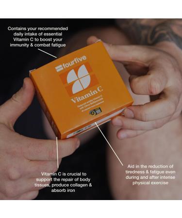 fourfive Vitamin C 500mg Capsules - Immune System Support & Collagen Formation - Vegan & Natural - 60 Capsules - Buy Online on GoSupps.com
