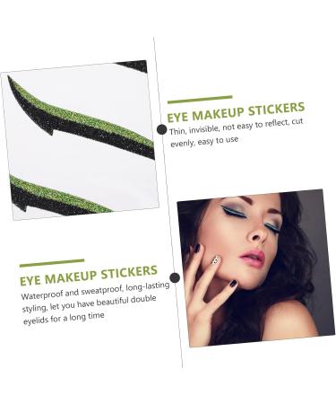 Mikinona Green Stickers Glitter Eyeshadow 12 Pairs Glitter Eyeliner Eye Makeup Tools Eyeliner Decal Invisible Eye Line Strips Miss Double Eyelid Sticker Adhesive Tape Glitter Stickers - Buy Online on GoSupps.com