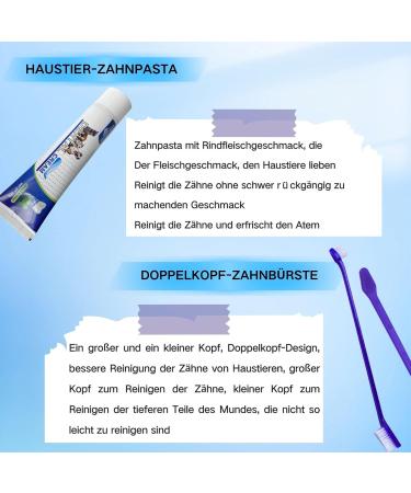 Dog Toothpaste & Care Set - Beef Flavor Toothpaste Brush & Caps | Prevent Bad Breath Reduce Plaque & Tartar - Buy Online on GoSupps.com