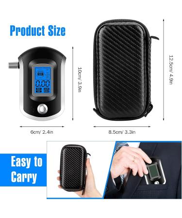 Professional Alcohol Breathalyzer with 20 Mouthpieces - Portable Digital Blood Alcohol Tester for Home Parties - Black - Buy Online on GoSupps.com