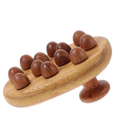 Magiclulu sandalwood meridian brush with 12 pearls Gua-Sha-Schaber wood scrubber with soft bristle thigh massager femininity Massage tools wooden massager for the body