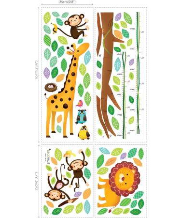 DECOWALL DW-1402 Little Monkeys Tree and Animals Height Chart Kids Wall Stickers Wall Decals Peel and Stick Removable Wall Stickers for Kids Nursery Bedroom Living Room Animal Height Chart - Buy Online on GoSupps.com