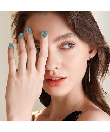 Nail Stickers Glitter Nail Wraps Polish Easy To Apply Nail Polish Stickers Semi-Cured Long Lasting Gel Nail Stickers Sets For Female Friends Women Girls CS031 - Buy Online on GoSupps.com