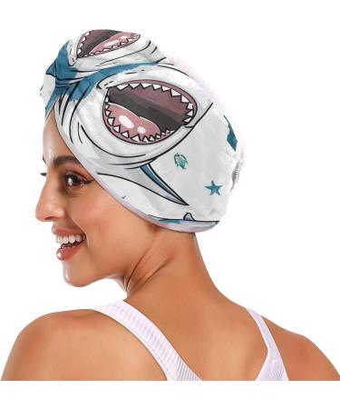 Shop Blue Sharks1 Hair Towel 2 Pack - Super Absorbent Quick Dry Hair Turbans for Women & Girls | International Shipping Available - Buy Online on GoSupps.com