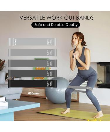 Buy Resistance Bands Set - 5 Loop Levels for Fitness Gym Yoga & Training - Black Elastic Bands for Effective Workouts (Pack of 5 - Buy Online on GoSupps.com