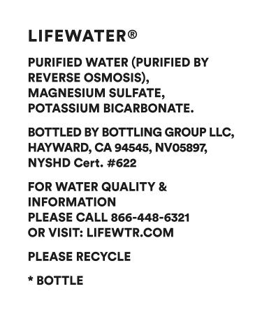 LIFEWTR Premium Purified Water 1L (Pack of 6), pH Balanced with Electrolytes - 100% Recycled Plastic Bottles - Buy Online on GoSupps.com