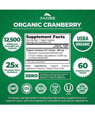 Zazzee Urinary Tract Cleanse Bundle | Fast Acting Probiotic Cranberry D Mannose Powder Plus USDA Organic Cranberry Extract Capsules for Women | Non-GMO Vegan & ISO Lab Tested - Buy Online on GoSupps.com