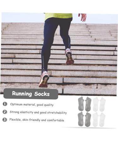 minkissy 4 Pairs Combed Cotton Socks Running Socks All Season Stocking Low-cut Liner Socks Low-cut Liners Socks Unisex Stockings Unisex Socks Breathable Sports Stockings Summer Socks White Grey 21x5x0.3cm - Buy Online on GoSupps.com
