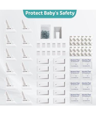 Baby Proofing Drawer Locks  12Pcs Child Safety Locks  Slider Unlock Drawers Locks-Adhesive Or Drilling Installation - Buy Online on GoSupps.com