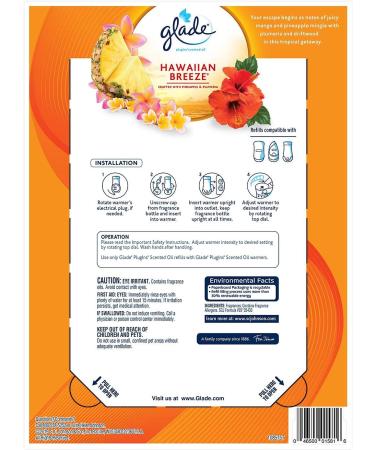 Glade PlugIns Scented Oil Refill - Hawaiian Breeze 9 ct Essential Oil Wall Plug-in 6.39 fl. oz | International Shipping Available - Buy Online on GoSupps.com