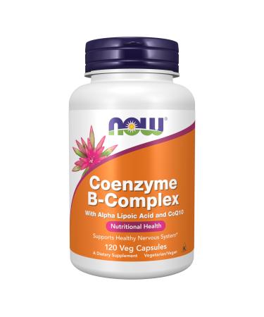 Now Supplements Co-Enzyme B Complex with Alpha Lipoic Acid and CoQ10 Nutritional Health 120 Veg Capsules