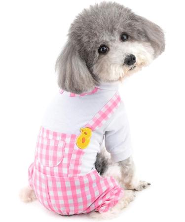 Zunea Small Dog Pyjamas Soft Cotton Puppy Clothes Summer Pajamas Jumpsuit Plaid Sleeping Wear Breathable Pjs Apparel Outfits Chihuahua Pullover Shirt Clothing for Pet Cats Dogs Girl Boys Pink M M pink - Buy Online on GoSupps.com