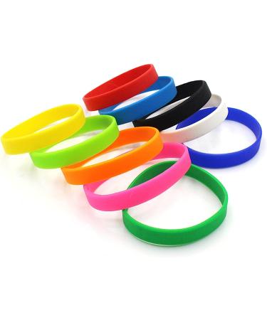 MoMolly Silicone Wristbands Rubber Bracelets - 12Pcs Mixed Colors Sports Bands for Women and Men - Customizable Charms - Assorted 12 Colors - Buy Online on GoSupps.com