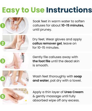 Foot Cure Exfoliator & Callus Remover Pedicure Set - Includes Foot File, Tea Tree Oil Soak, Urea Cream, USA Made - Buy Online on GoSupps.com