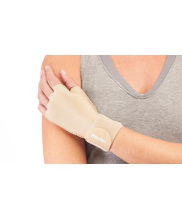 MUELLER Sports Medicine Compression Glove, Hand and Wrist Support, For Men and Women, Beige, Small/Medium