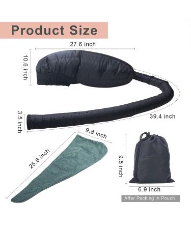 Bonnet Hood Hairdryer Attachment - Styling, Conditioning & Drying Cap with Head Drying Cap & Storage Bag (Black) - Buy Online on GoSupps.com