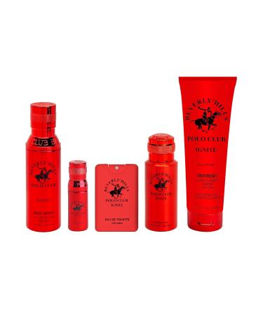 Beverly Hills Polo Club BHPC Ignite Cologne Gift Set for Men | 5 Piece Eau de Toilette Body Spray Deodorant Body Wash Fragrances - Buy Online on GoSupps.com