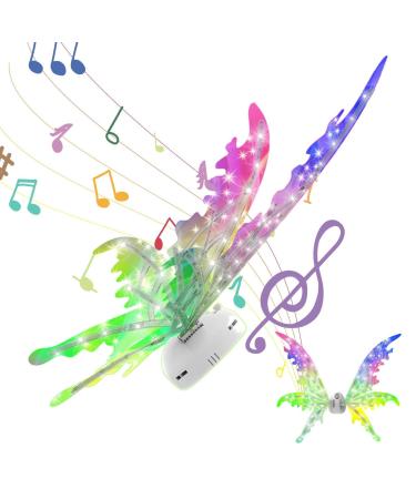 Light Up Fairy Wings | Adjustable Butterfly Colorful Wings with Music | Theme Eye-Catching Dressing for Parade Theatrical Performance Dress Up Masquerade English Color Box Rechargeable Version