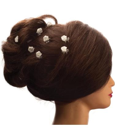 Buy 5 White Rose Hair Clips | Bridal Hair Accessories | Elegant Floral Hair Clutches (1 Pack) - Buy Online on GoSupps.com