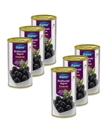 Lot 6x Whole black olives - Box 345g