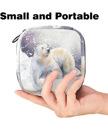 Shop Portable Women's Binding-Up Bags & Menstrual Cup Pockets | Perfect for Teens - Snowy Polar Bear Design - Buy Online on GoSupps.com