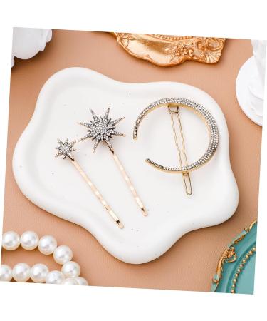 3 sun moon hairpin Moon Hair Clips braided hair clips Rhinestone Hair rhinestone barrettes for women wedding hair clips bling hair claw clips gold alloy Miss issue card pearl - Buy Online on GoSupps.com