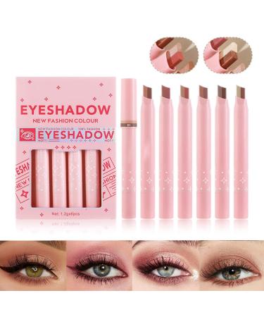 Eye Shadow Stick Eye Shadow Stick 6 Pieces Cosmetics Eye Brightener Waterproof Twotone Eye Brightener Makeup for Girls Family Friends