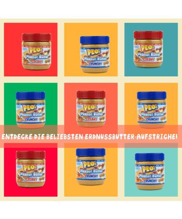 PEO's 12 x 340g Creamy Peanut Butter | Natural Peanut Butter from Roasted Peanut Kernels | Delicious Full Flavor Peanut Compote | Pack of 12 - Buy Online on GoSupps.com