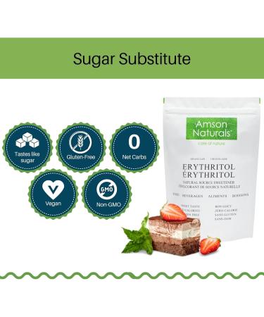Erythritol Sweetener Granular 2.5 lb / 40 oz / 1.14 kg-Natural Sugar Substitute Sweet taste Zero Calorie Gluten-free Non-GMO by Amson Naturals. 1.14 kg (Pack of 1) - Buy Online on GoSupps.com