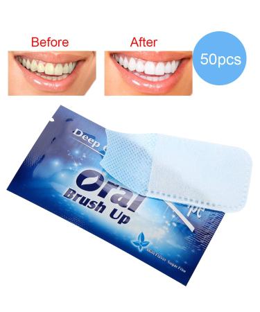 50 Deep Cleaning Mint Taste Tooth Wipes - Travel-Friendly Oral Care Towels for Teeth Perfect for Camping & Business - Buy Online on GoSupps.com