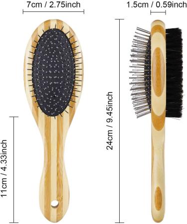 Melliex Cat & Dog Brush - Dual-Sided Brush with Wild Boar Bristles & Needle Brush for Short & Long Hair Pets - Perfect for Grooming Cats & Dogs Internationally - Buy Online on GoSupps.com
