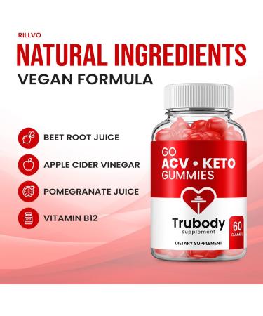 Trubody Go Keto ACV Gummies - Advanced Keto Formula with B12, Beet Root Juice - 60 Gummies - Buy Online on GoSupps.com