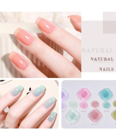 OPUIU 10 Pcs Pastel Jelly Gel Nail Polish Set - Summer Translucent Sheer Shellac Kit - Buy Online on GoSupps.com