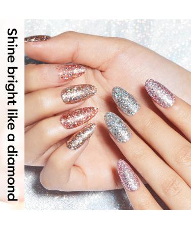Modelones Glitter Gel Nail Polish - 6 Colors Sparkle Black Silver Gold Pink Gel Polish Set Soak Off UV Gel Nail Starter Kit Popular Nail Art DIY Salon Home Manicure Gifts - Buy Online on GoSupps.com