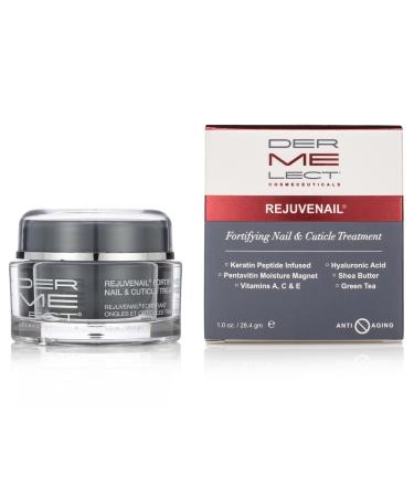 Dermelect Rejuvenail Fortifying Nail & Cuticle Treatment- Care Cream for Dry Damaged Cuticles with Peptides Hyaluronic Acid Shea Butter, Moisturizes, Soothes, Strengthens Repairs Cuticles & Nails 1 Fl Oz (Pack of 1)