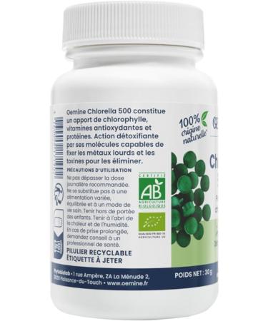 Oemine Chlorella Bio 500g 60 Tablets - Chlorella Natural Food Supplement (20 Days) - Pure Seaweed Vitality & Detox - Source of Vitamins and Essential Proteins - Buy Online on GoSupps.com