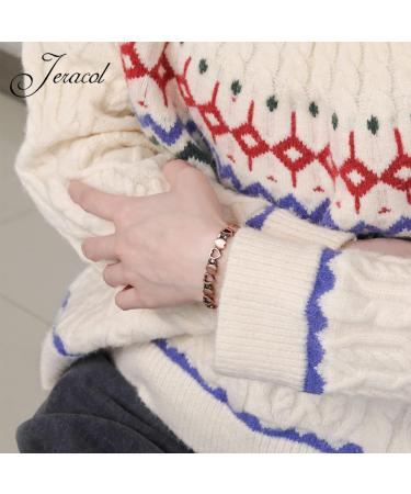 Jeracol Copper Magnetic Bracelet for Women | 99.99% Solid Copper Wristband | Ultra Strength 3500 Gauss Magnets | Adjustable Size | Gift Box | A-Love Heart Design - Buy Online on GoSupps.com