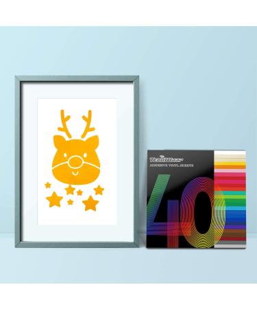 TECKWRAP Permanent Adhesive Vinyl Sheets 12x12 - 40 Pack Assorted Colors | Craft Cutters - Glossy Finish - Buy Online on GoSupps.com