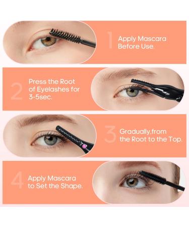 Buqikma Heated Eyelash Curlers Electric Eyelash Curler 3 Temp Modes 2in1 Clip-Type Eyelash Curlers with Built-in Comb Rechargeable Heated Lash Curler for Quick Heatin Lashes Curl Tool - Buy Online on GoSupps.com