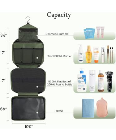 Men's Hanging Travel Toiletry Bag - Waterproof Compact Organizer for Travel - Olive Green - Buy Online on GoSupps.com