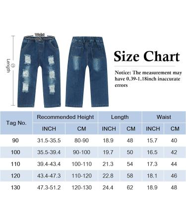 SEAUR Baby Boys Blue Ripped Jeans 12-18 Months - Elastic Waistband Stretch Denim Pants for Daily Life - Buy Online on GoSupps.com